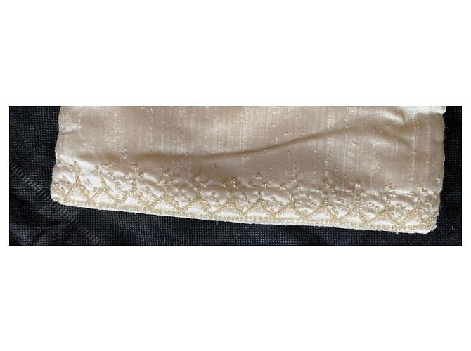 Autre Marque Borsa a tracolla Laura Ashley in seta avorio con perline Bianco - vista 4