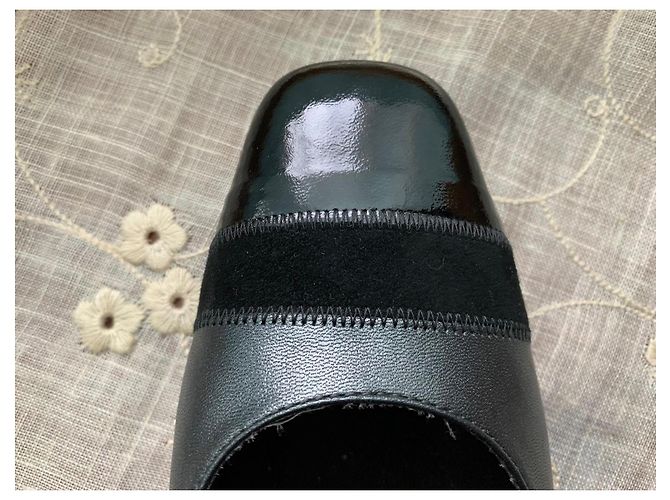 Autre Marque Scarpe basse nere in pelle e camoscio Nero - vista 4
