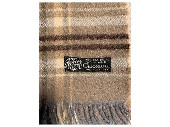 Autre Marque Sciarpa Crombie in misto cashmere e lana Marrone Beige Grigio Bordò - vista 2