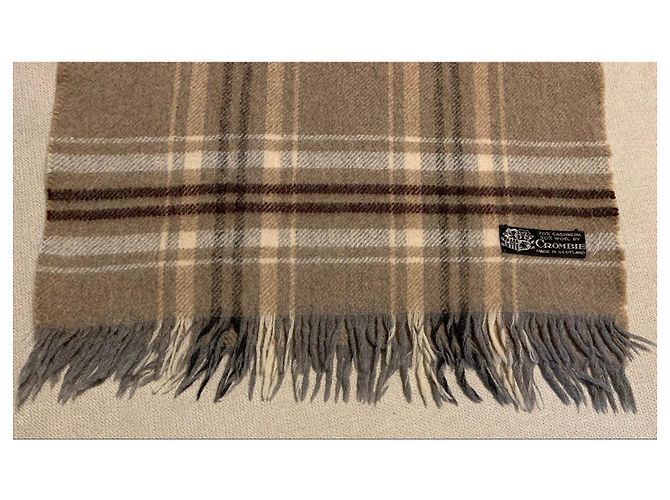 Autre Marque Sciarpa Crombie in misto cashmere e lana Marrone Beige Grigio Bordò - vista 3