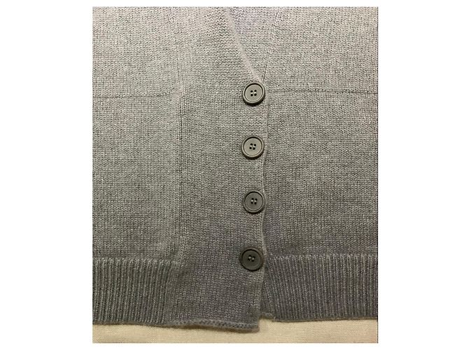 Brunello Cucinelli Grauer Cashmere-Cardigan Weiß Blau - Ansicht 3