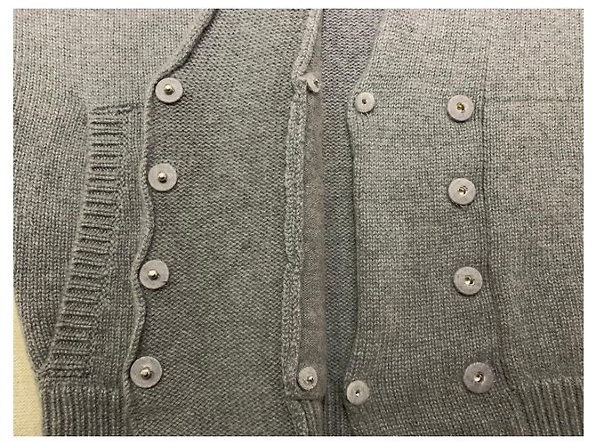 Brunello Cucinelli Grauer Cashmere-Cardigan Weiß Blau - Ansicht 5