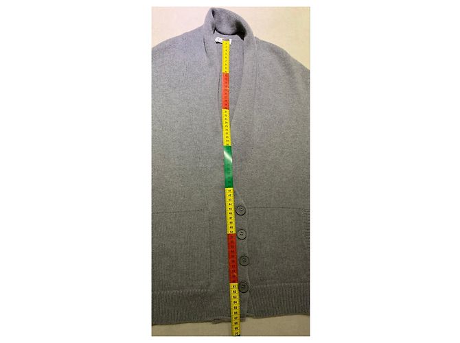 Brunello Cucinelli Grauer Cashmere-Cardigan Weiß Blau - Ansicht 7