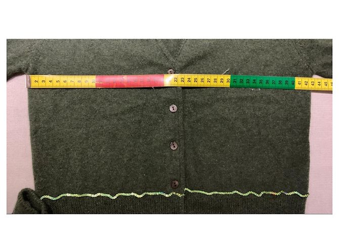 Autre Marque Grüner Cardigan mit Pailletten - Ansicht 6