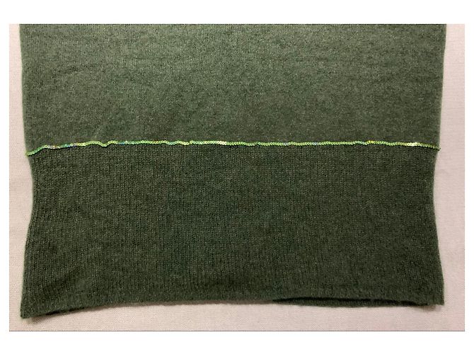 Autre Marque Grüner Cardigan mit Pailletten - Ansicht 8