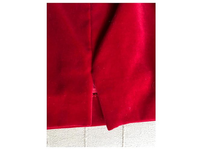 Autre Marque Completo giacca e gonna in velluto rosso - vista 9