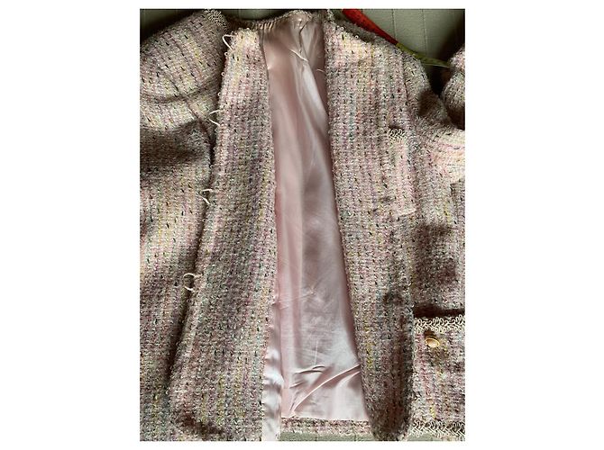 Autre Marque Tweed-Jacke und Rock-Set in Rosa Pink Mehrfarben - Ansicht 10