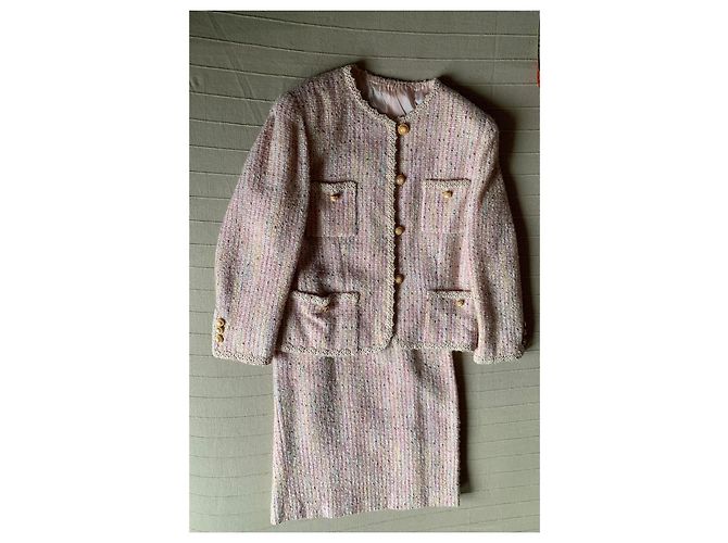 Autre Marque Tweed-Jacke und Rock-Set in Rosa Pink Mehrfarben - Ansicht 2