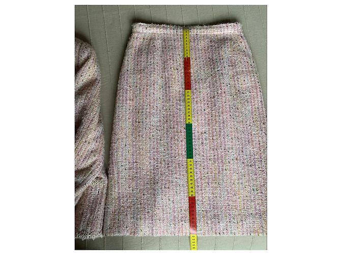 Autre Marque Tweed-Jacke und Rock-Set in Rosa Pink Mehrfarben - Ansicht 7