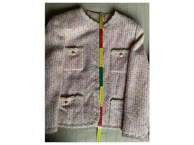 Autre Marque Tweed-Jacke und Rock-Set in Rosa Pink Mehrfarben - Ansicht 8