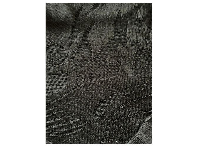 Autre Marque Schwarzer Rollkragenpullover mit floralem Muster Bordeaux - Ansicht 5