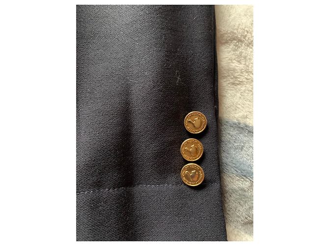 Moschino blaue Wolljacke mit Samt-Details - Ansicht 3
