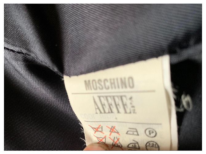 Moschino blaue Wolljacke mit Samt-Details - Ansicht 8