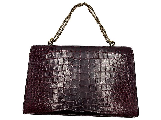 Hermès Bolsa de Ombro Cordeliere Crocodilo Hermes Bordeaux - vista 2