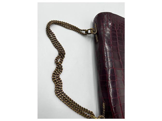 Hermès Bolsa de Ombro Cordeliere Crocodilo Hermes Bordeaux - vista 7