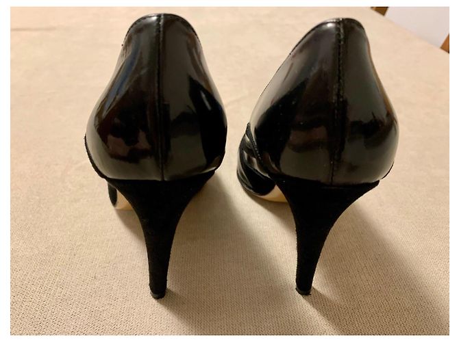 Roberto Cavalli Décolleté in vernice e camoscio nero Rosso - vista 2
