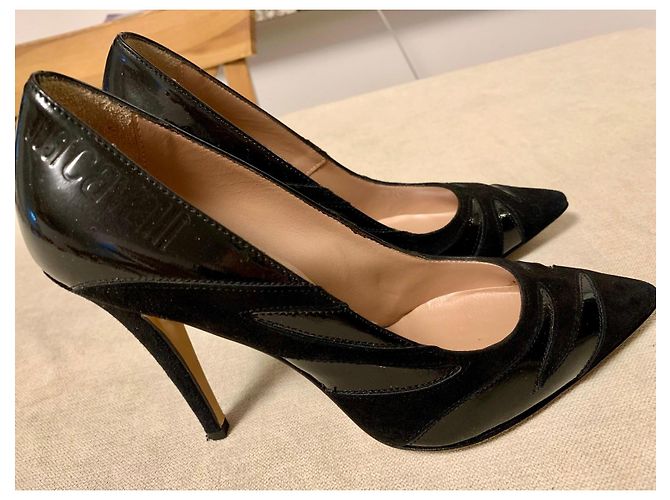 Roberto Cavalli Décolleté in vernice e camoscio nero Rosso - vista 4