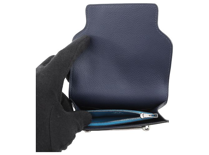Monedero Roulis Verso de Hermès Azul - vista 5