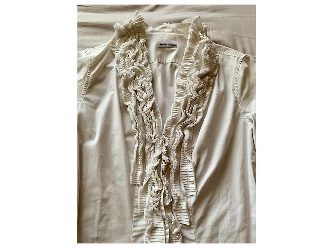 Autre Marque Weiße Bluse mit Rüschen - Ansicht 3