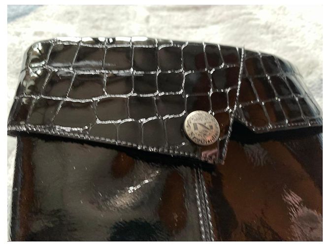 Autre Marque Botas negras de charol con tacón Negro - vista 4