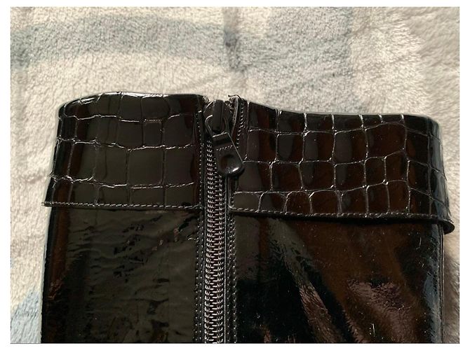 Autre Marque Botas negras de charol con tacón Negro - vista 5
