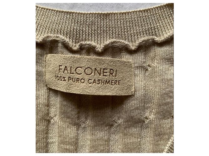 Autre Marque Beige Cardigan und Rundhals-Pullover aus reinem Kaschmir - Ansicht 2