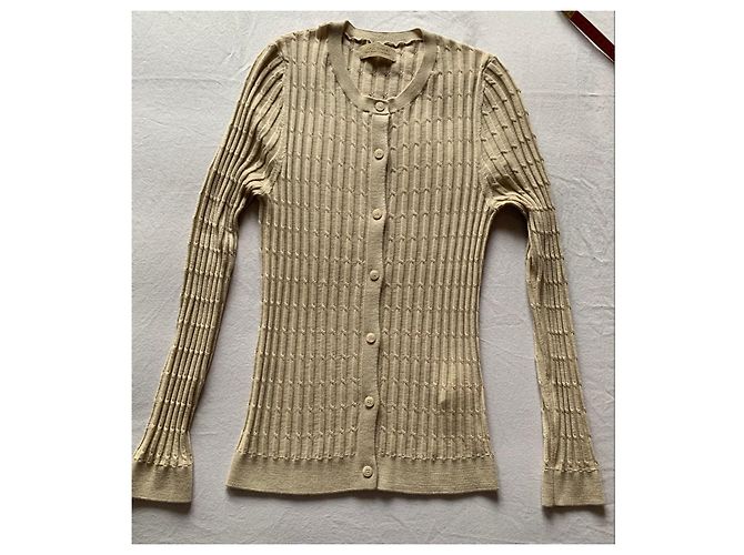 Autre Marque Beige Cardigan und Rundhals-Pullover aus reinem Kaschmir - Ansicht 3