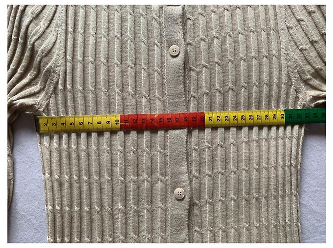 Autre Marque Beige Cardigan und Rundhals-Pullover aus reinem Kaschmir - Ansicht 5