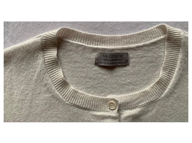 Autre Marque Cardigan aus 100% Kaschmir Weiß Aus weiß - Ansicht 2