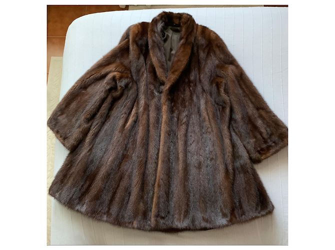 Autre Marque Abrigo de visón marrón Saga Mink Royal Castaño - vista 3