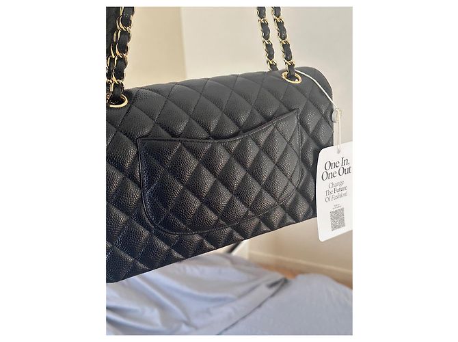 Borsa a mano Chanel Classic Flap in pelle nera Nero - vista 4