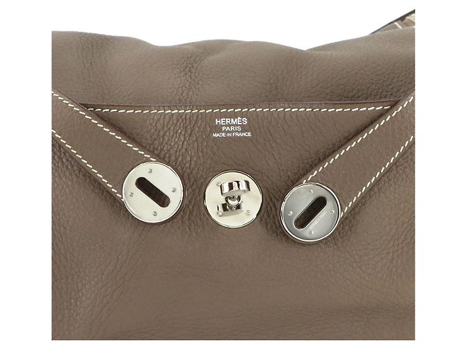 Borsa Hermès Lindy 30 in Grigio Etoupe Taupe - vista 7