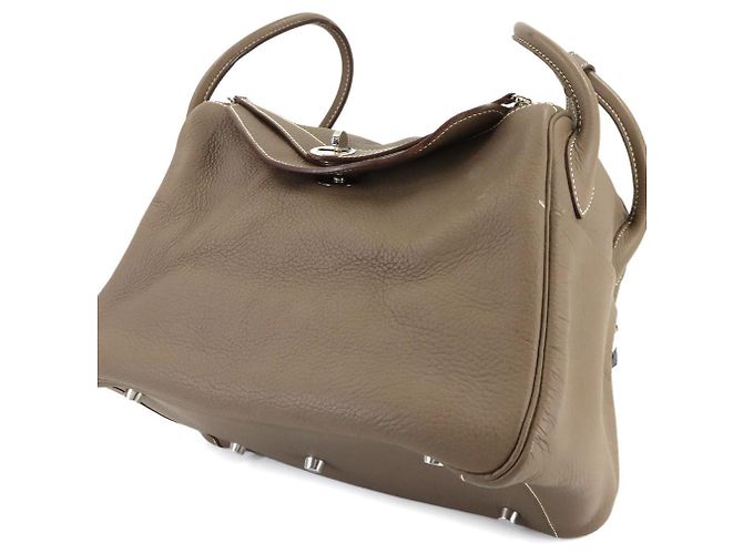 Borsa Hermès Lindy 30 in Grigio Etoupe Taupe - vista 8