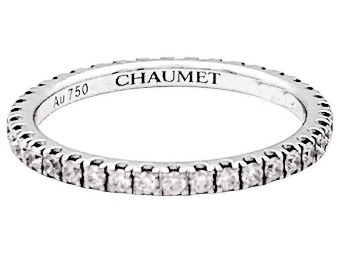 Anello Chaumet, oro bianco e diamanti. - vista 3