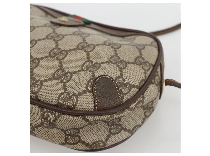Borsa Sherry Line GG Supreme Web di GUCCI in PVC beige e oro 156 02 066 Auth BA11422 D'oro - vista 10