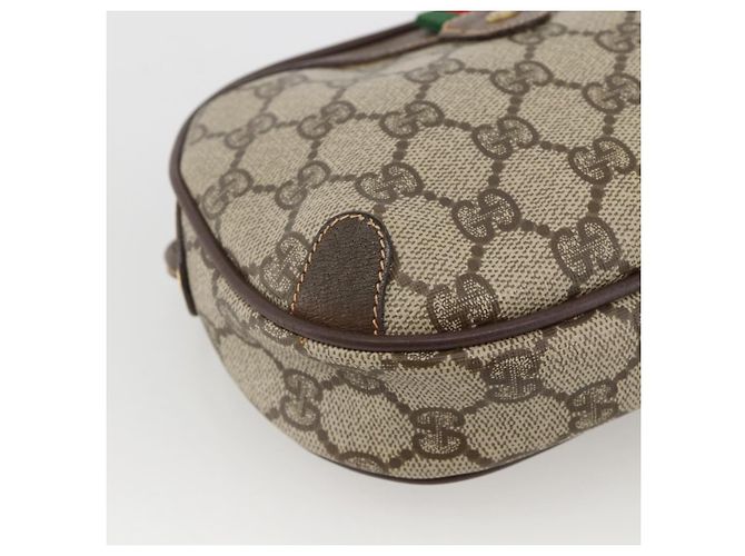 Borsa Sherry Line GG Supreme Web di GUCCI in PVC beige e oro 156 02 066 Auth BA11422 D'oro - vista 11