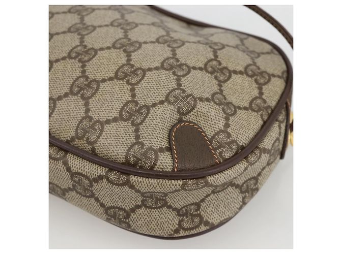 Borsa Sherry Line GG Supreme Web di GUCCI in PVC beige e oro 156 02 066 Auth BA11422 D'oro - vista 12