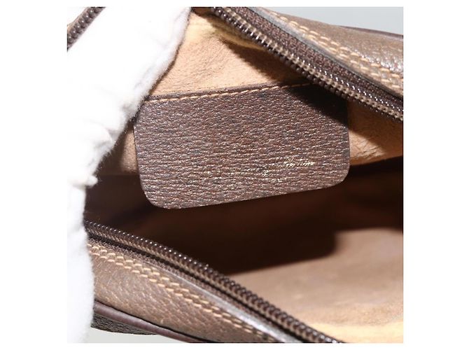 Borsa Sherry Line GG Supreme Web di GUCCI in PVC beige e oro 156 02 066 Auth BA11422 D'oro - vista 15