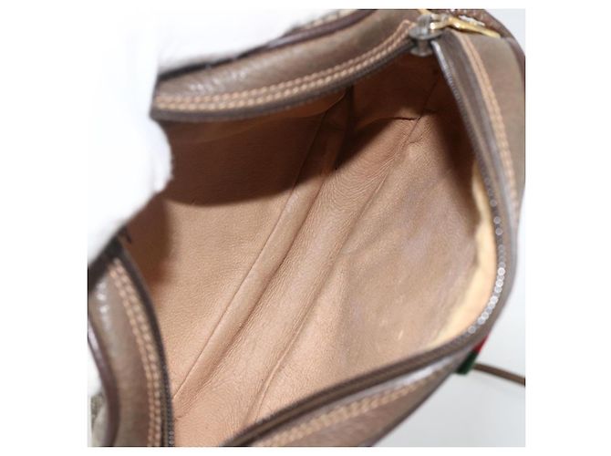 Borsa Sherry Line GG Supreme Web di GUCCI in PVC beige e oro 156 02 066 Auth BA11422 D'oro - vista 16