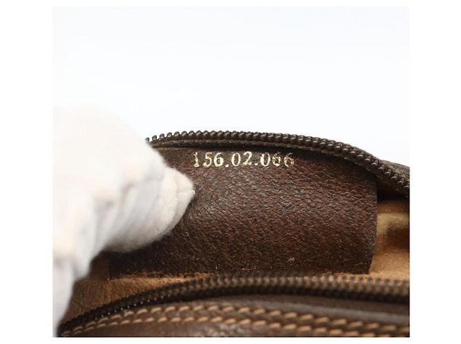 Borsa Sherry Line GG Supreme Web di GUCCI in PVC beige e oro 156 02 066 Auth BA11422 D'oro - vista 19