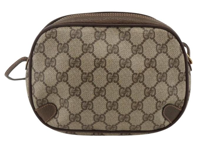 Borsa Sherry Line GG Supreme Web di GUCCI in PVC beige e oro 156 02 066 Auth BA11422 D'oro - vista 3