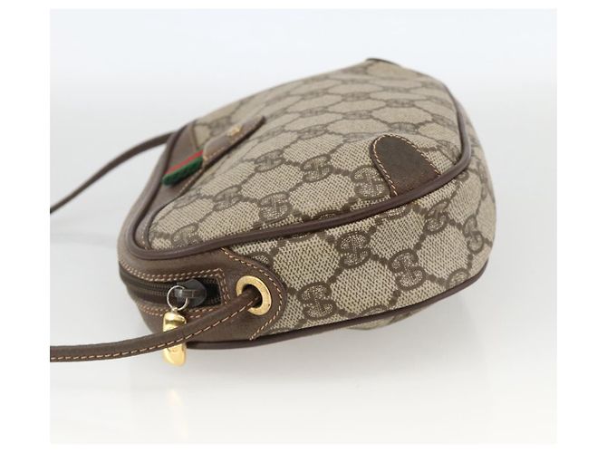 Borsa Sherry Line GG Supreme Web di GUCCI in PVC beige e oro 156 02 066 Auth BA11422 D'oro - vista 4