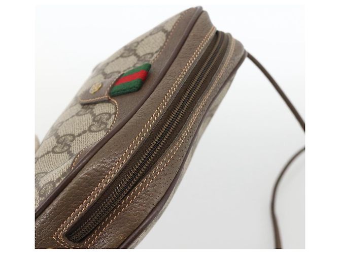 Borsa Sherry Line GG Supreme Web di GUCCI in PVC beige e oro 156 02 066 Auth BA11422 D'oro - vista 6