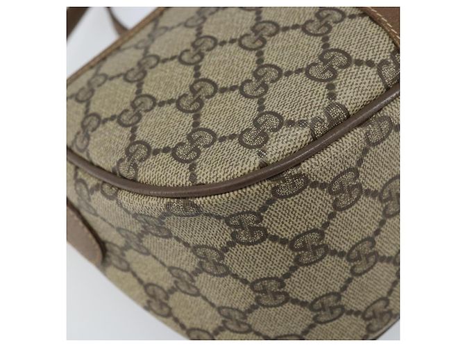 Gucci Borsa GG Supreme Web Sherry Line in PVC beige e oro 56 02 032 Auth ARZ158 D'oro - vista 11