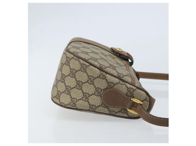 Gucci Borsa GG Supreme Web Sherry Line in PVC beige e oro 56 02 032 Auth ARZ158 D'oro - vista 4