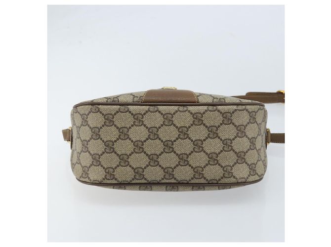 Gucci Borsa GG Supreme Web Sherry Line in PVC beige e oro 56 02 032 Auth ARZ158 D'oro - vista 9