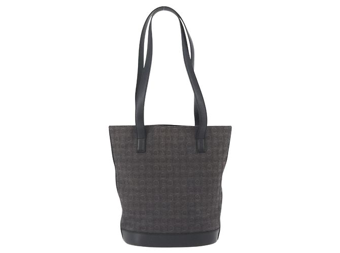 Céline CELINE C Macadam Canvas Tote Bag Schwarz Silber Auth 174445 - Ansicht 2