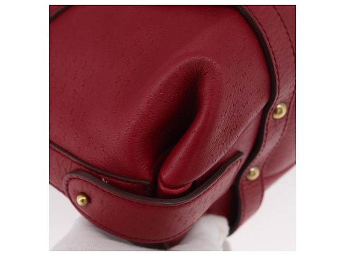 Borsa a mano Gancini in pelle rossa e oro Auth ARZ035A di Salvatore Ferragamo Rosso D'oro - vista 10