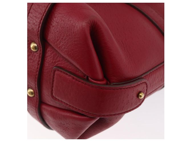 Borsa a mano Gancini in pelle rossa e oro Auth ARZ035A di Salvatore Ferragamo Rosso D'oro - vista 13
