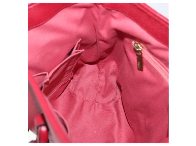 Borsa a mano Gancini in pelle rossa e oro Auth ARZ035A di Salvatore Ferragamo Rosso D'oro - vista 18